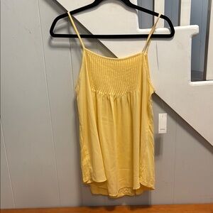 LOFT Smocked Yellow Sleeveless Camisole